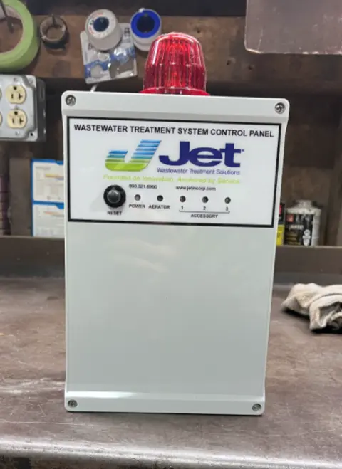 Jet wastewater control panel